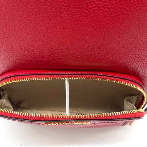 Michael Kors Jaycee Medium Pebbled Leather Backpack Chili - Picture 9 of 10